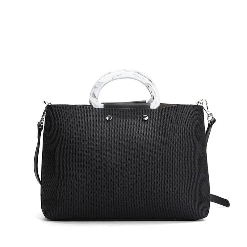 #10360 2020 Tariff Free Myanmar made latest fashion design custom sustainable PU leather tote bag luxury handbags for women