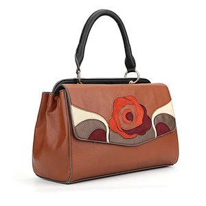 6980 Paparazzi design floral patch flap PU leather Guangzhou factory handbags