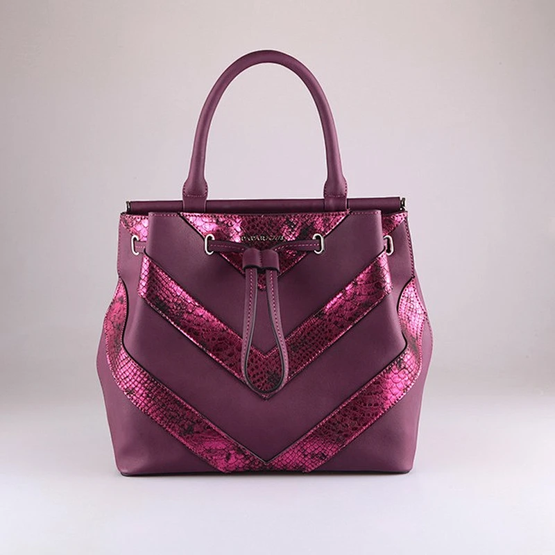 5022- New designer  tubular handle suede leather drawstring bag waterproof