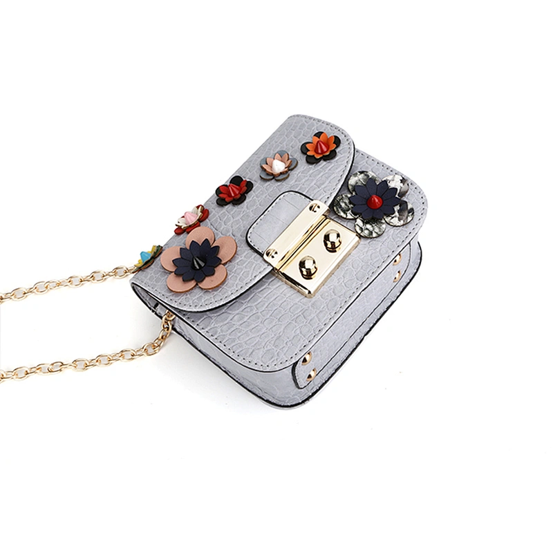7390- Fashion Flower Decoration Cross Body Bag Elegant Ladies Bag