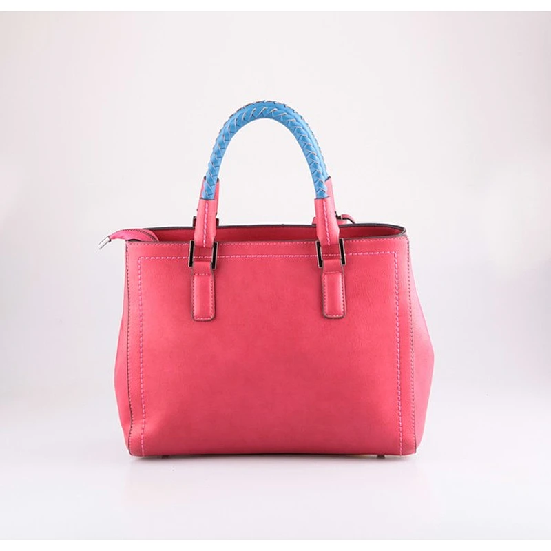 4119-Wholesale 2018 urban burgundy fancy design fuchsia color ladies satchel handbag