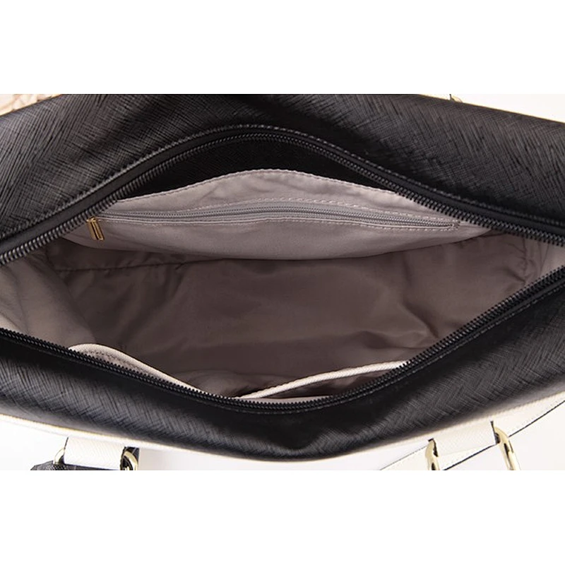 Paparazzi 24 years oem handbag factory 2016 NO. 5176 PU leather briefcase contrast color shoulder office laptop bag