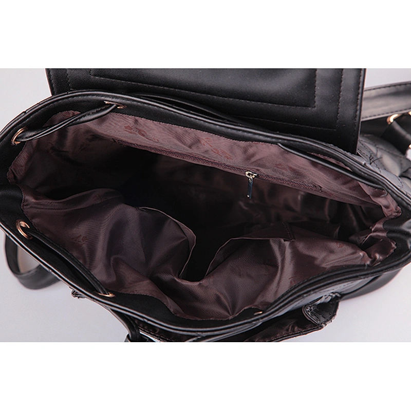 4807 2018 Summer Korean Fashion Style Quilted waterproof drawstring genuine Leather Backpack bag oem