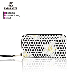 7828 Newest arrival Paprazzi flora printing design genuine leather lady wallet