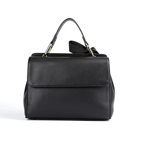 6568 Wholesale Black Quiled PU handbag Women Satchel Bag with Ribbon