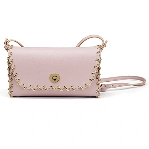 #7446 2019 wholesale latest high fashion lady crossbody bag double side pu leather locker girl shoulder bag for women with chain