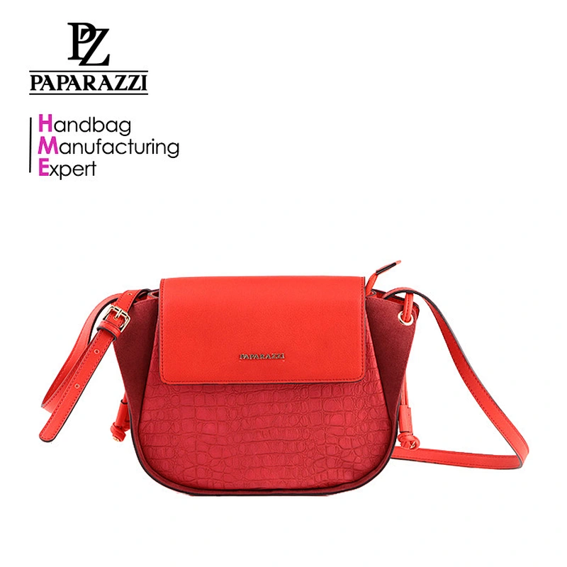 5098- Hot sale ladies crocodile skin waterproof cross body saddle bag