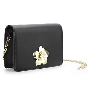8464 Gorgeous metal flower closure PU lady bag supplier shoulder bag sale