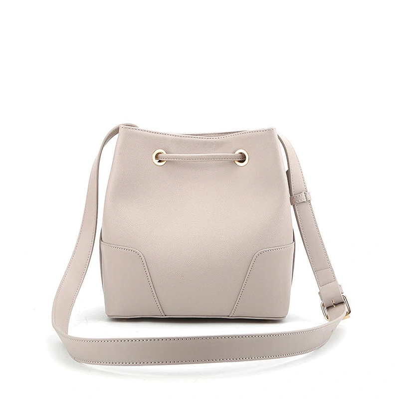 #10370 Myanmar own factory hot selling latest fashion designer custom drawstring bucket handbag PU leather ladies hand bags