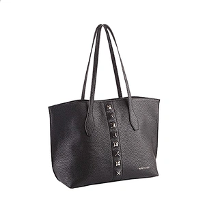 #5065 Tariff Free Myanmar made new arrival fashion hardware decorate large black ladies hand bags PU leather bags women handbag