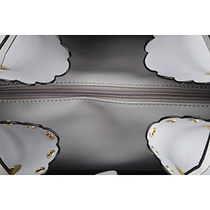 8803 Paparazzi white color fake leather drawstring bag with eyelet latest simple elegant ladies shoulder bags