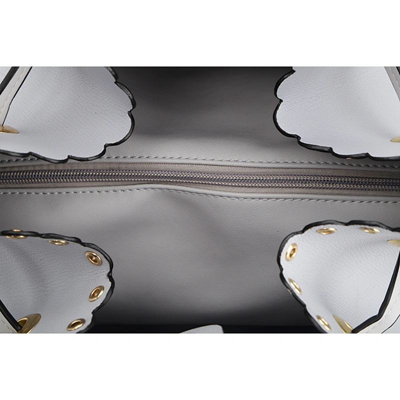 8803 Paparazzi white color fake leather drawstring bag with eyelet latest simple elegant ladies shoulder bags