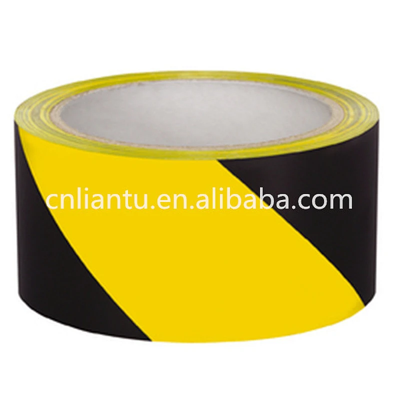 black yellow caution warning floor marking tape