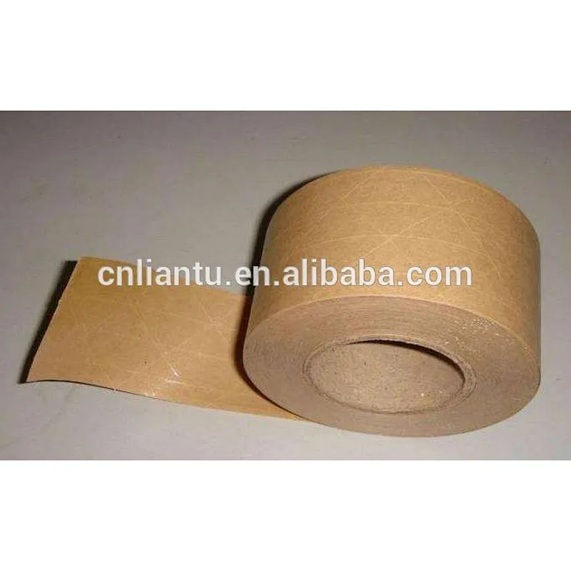 Wet water activated brown kraft paper box packing carton sealing tape