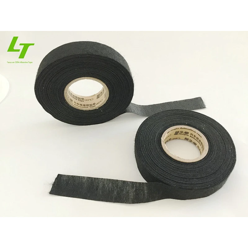 Automotive Black Cloth Electrical Insulation Fabric Cotton Adhesive Tape