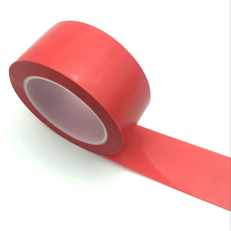 Red color PVC Warning rubber line marking tape 50mm x 30m
