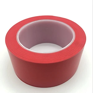 Red color PVC Warning rubber line marking tape 50mm x 30m