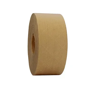 Wet water activated brown kraft paper box packing carton sealing tape