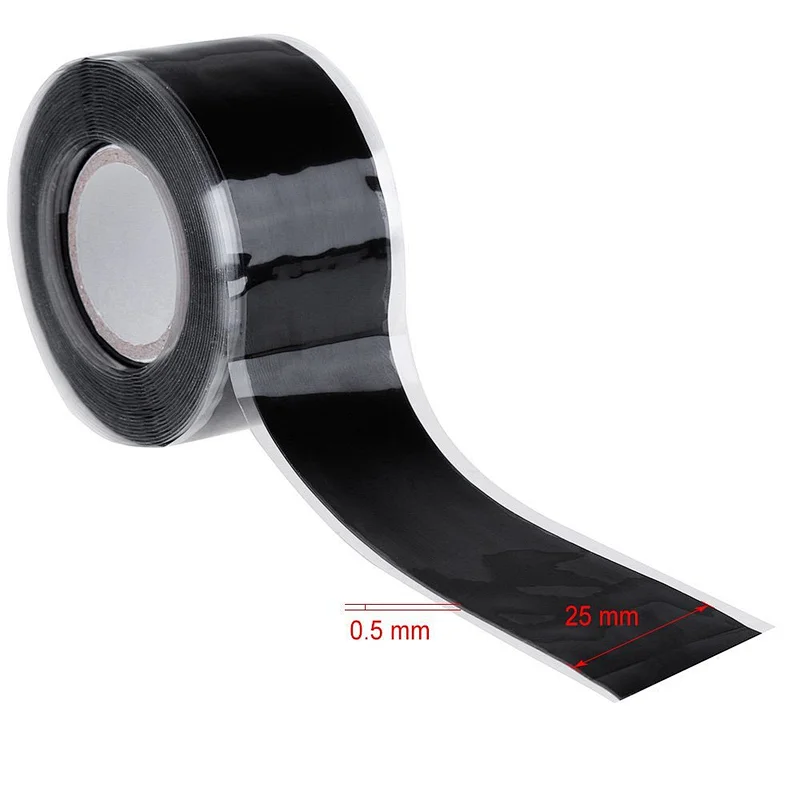 Black Self Fusing Silicone Tape Emergency Rescue Repair Tape