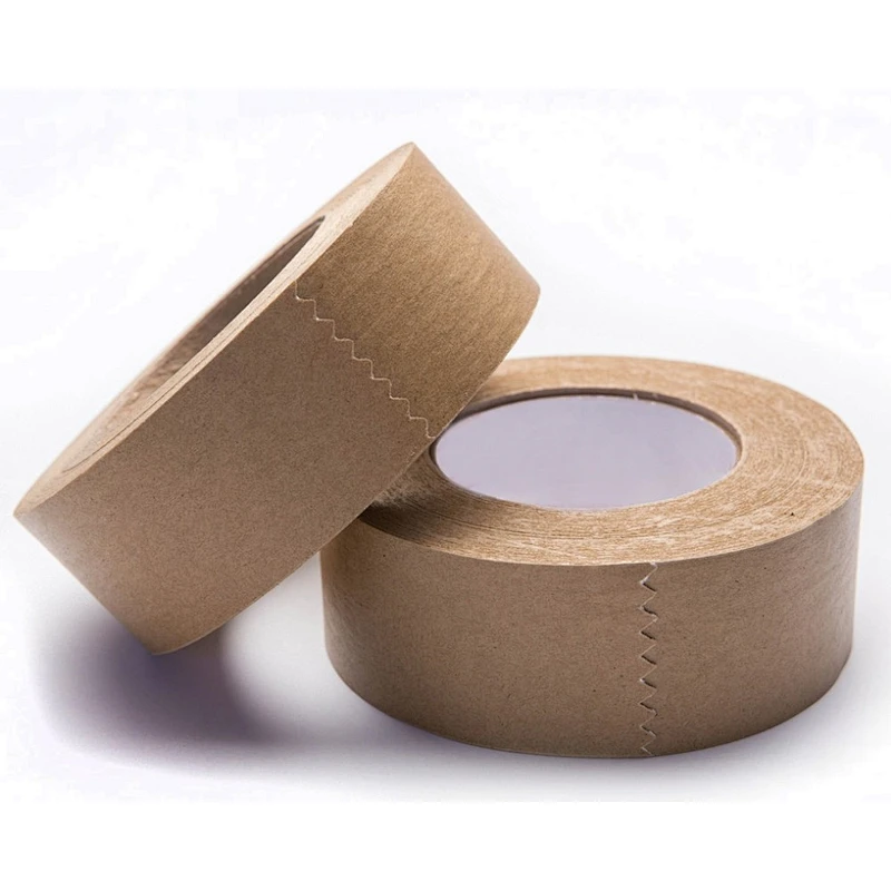 Wet water activated brown kraft paper box packing carton sealing tape