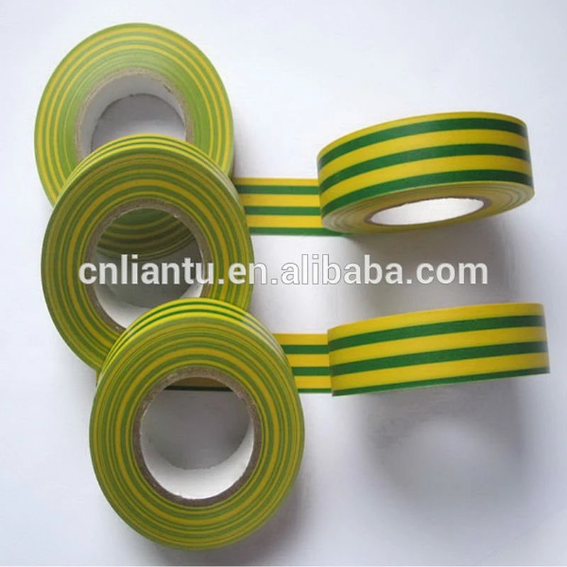 Earth color, yellow-green color PVC electrical tape