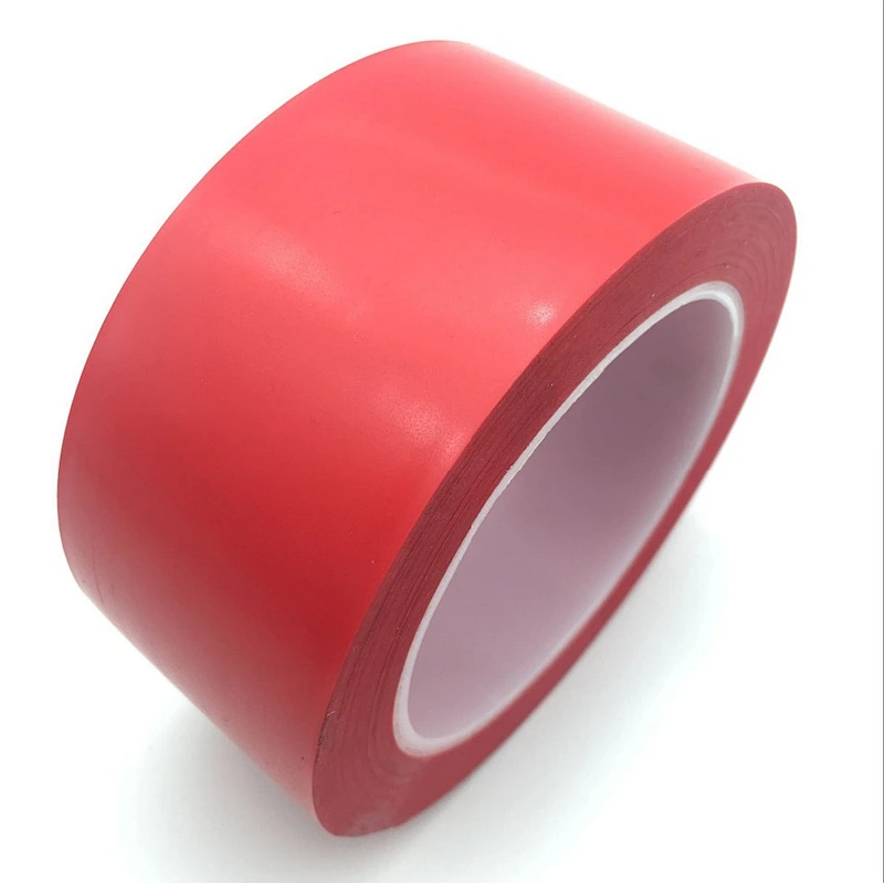 Red color PVC Warning rubber line marking tape 50mm x 30m