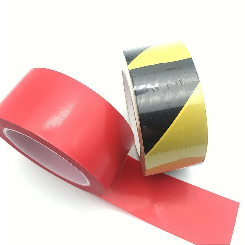 Red color PVC Warning rubber line marking tape 50mm x 30m