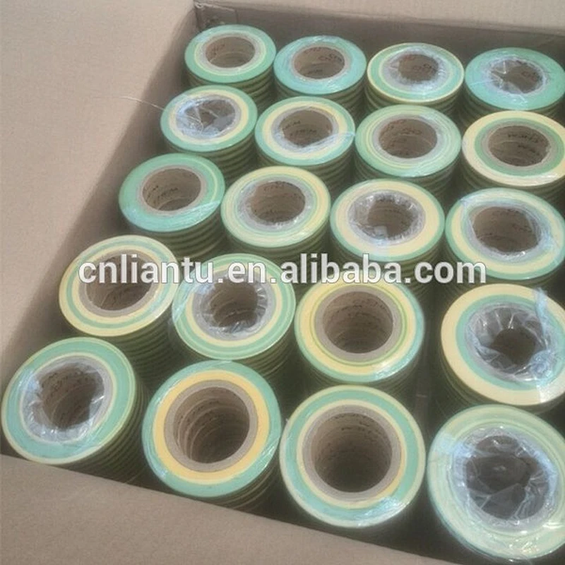 china electrical products yellow and green pvc electrical tape for Vietnam