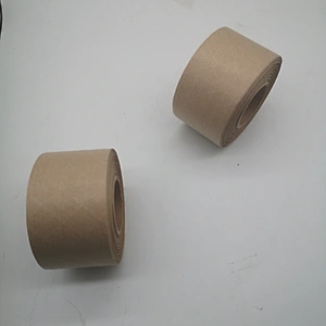 Wet water fiber reinforced brown custom logo printed gummed Kraft paper packing package tape