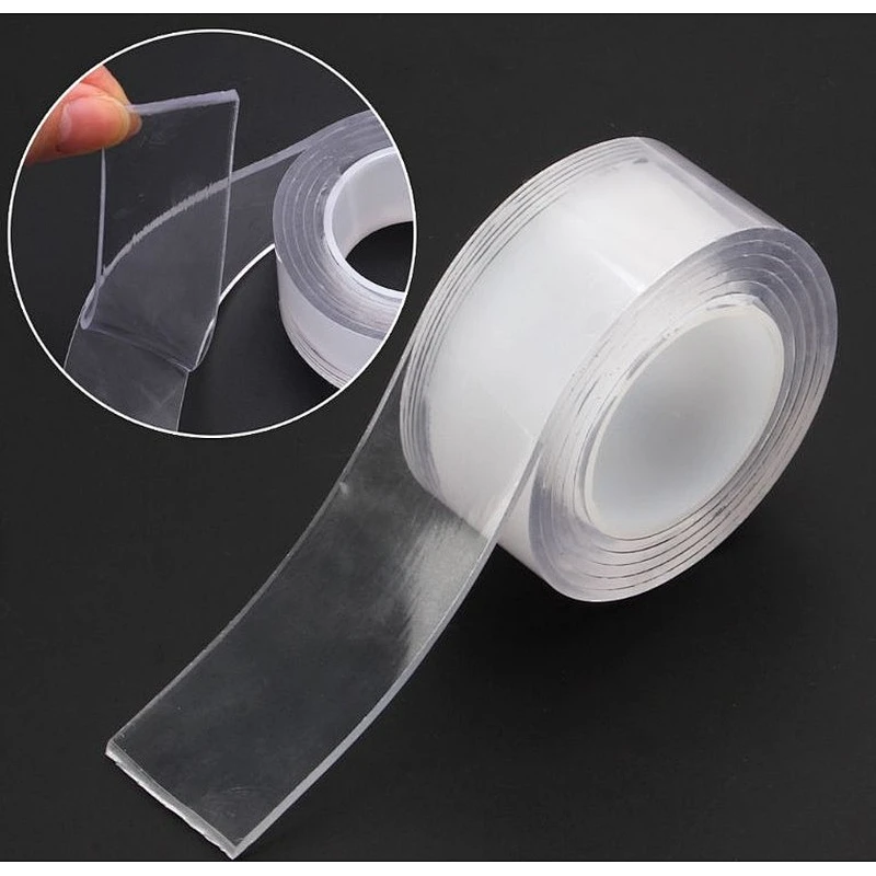 Double side Magic nano Tape Washable reusable traceless Clear Waterproof Gel Grip NanoTape