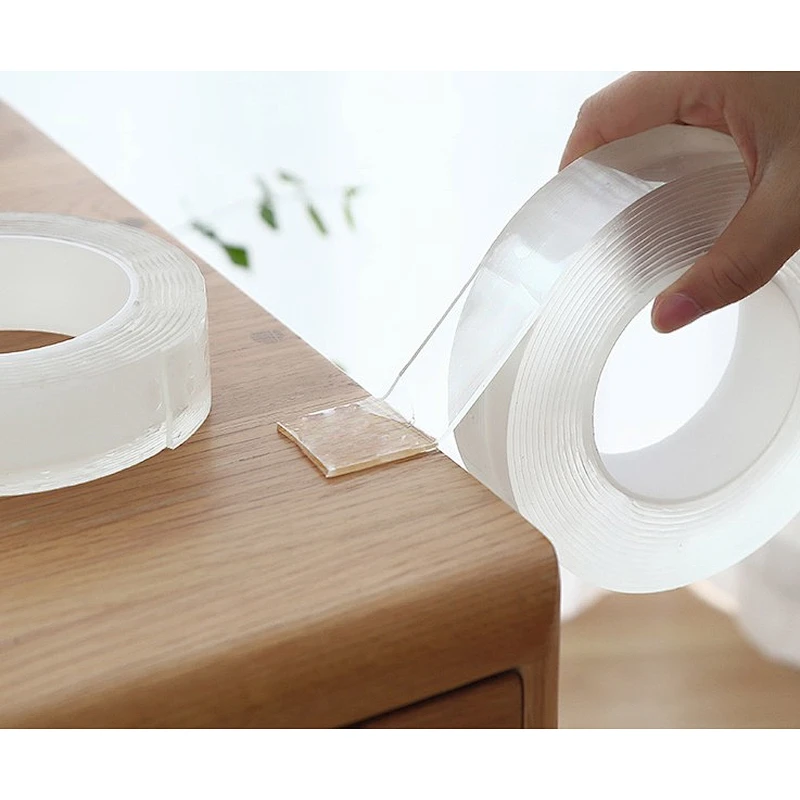 Double side Magic nano Tape Washable reusable traceless Clear Waterproof Gel Grip NanoTape