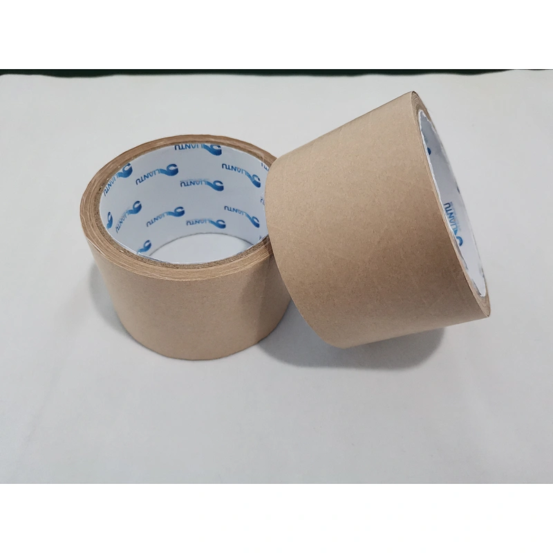 Wet water fiber reinforced brown custom logo printed gummed Kraft paper packing package tape