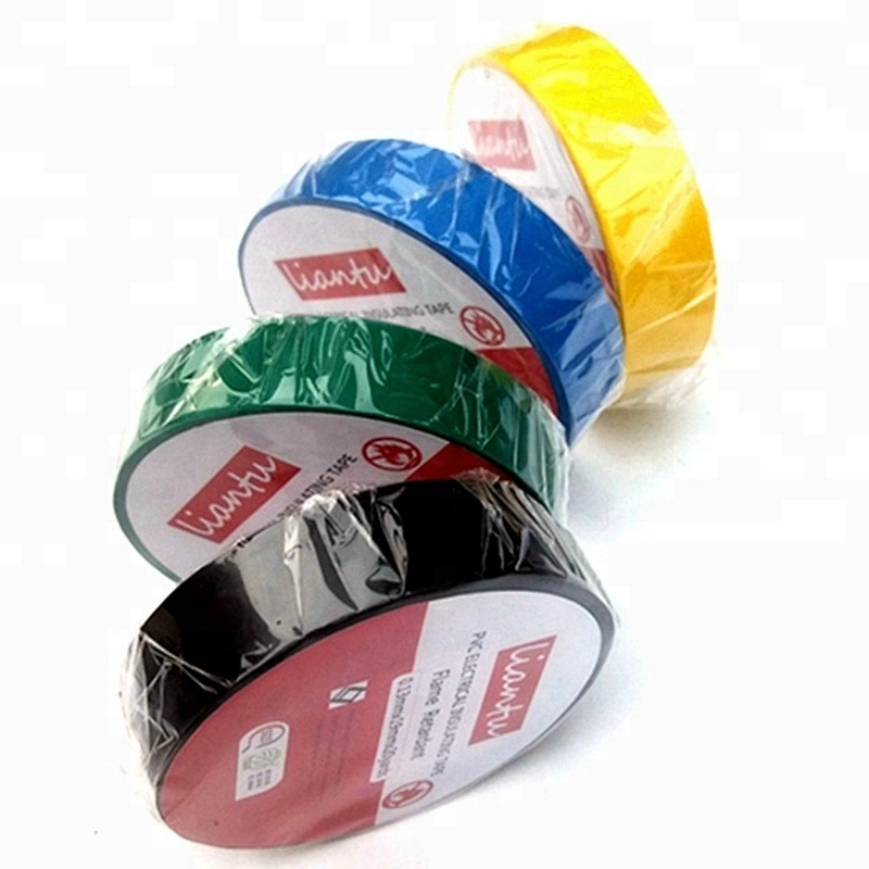 Black color Flame retardant PVC electrical insulation wire harness tape 19mm width 20 meters