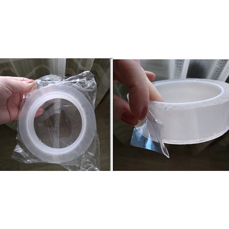 Double side Magic nano Tape Washable reusable traceless Clear Waterproof Gel Grip NanoTape