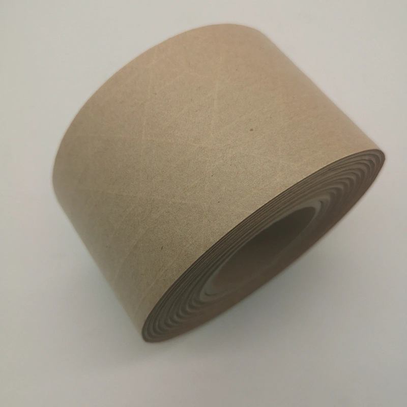 Wet water fiber reinforced brown custom logo printed gummed Kraft paper packing package tape
