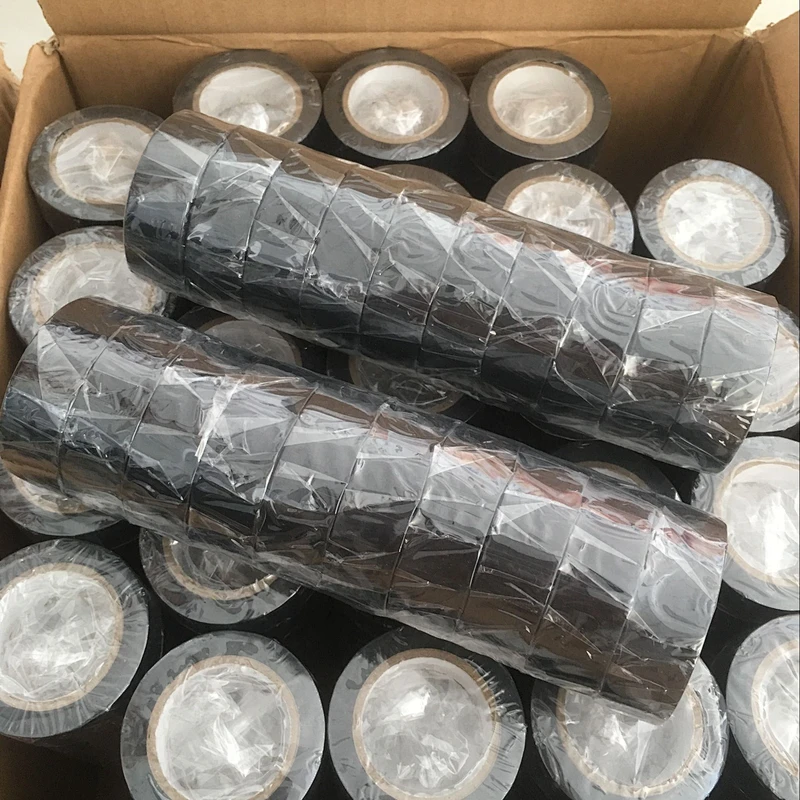 Black color Flame retardant PVC electrical insulation wire harness tape 19mm width 20 meters