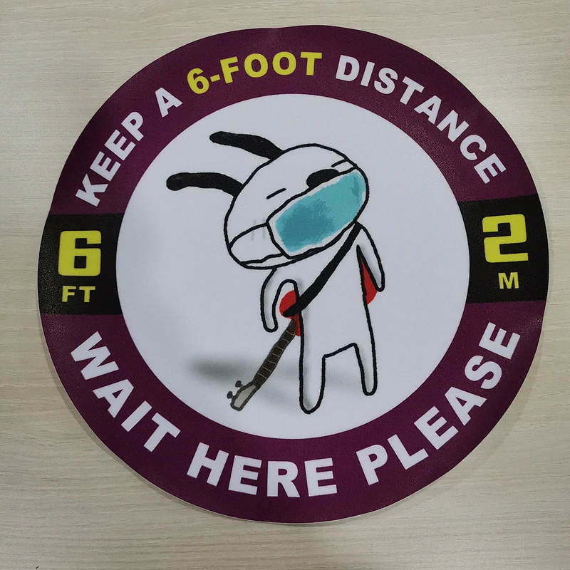 Cartoon ground stickers can be customized and designed for free Please keep distance