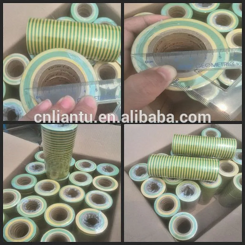 china electrical products yellow and green pvc electrical tape for Vietnam