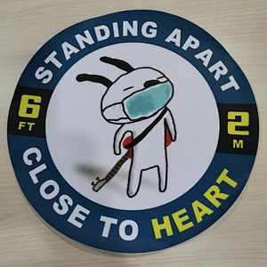 Cartoon ground stickers can be customized and designed for free Please keep distance