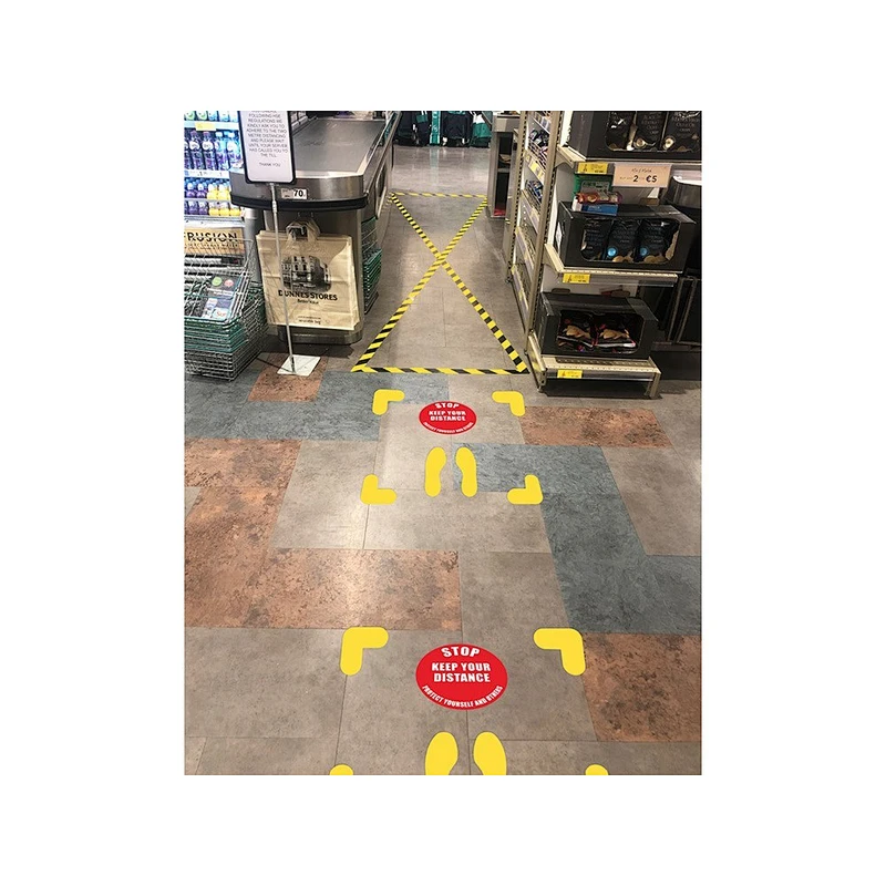 Social Distance Floor Markers Arrow Safe Route One Way