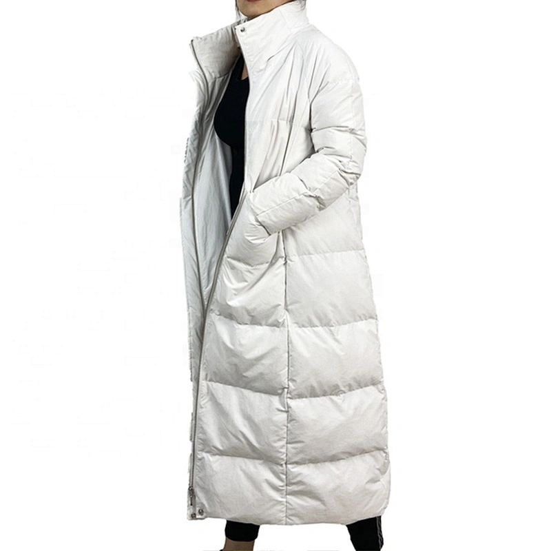 Oem Odm White Plus Size Outerwear Women Hooded Duck Down Winter Jacket From Ruiniu Factory