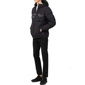 Oem Odm Winter Hooded Custom Puffer Jacket Fashion Black Puffer Coat Plain Man Down Coat