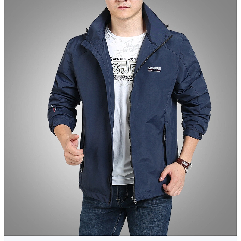 RuiNiu Water Resistant Spring and Autumn Slimfit Men Jacket Windbreaker Casual Stylish Outfit Outerwear Jaket Waterproof