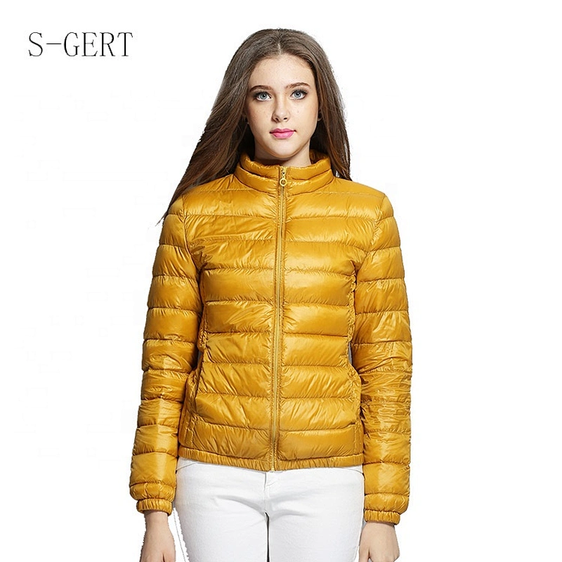 China Factory Price Stocked Orange Winter Short Waterproof Down Jacket