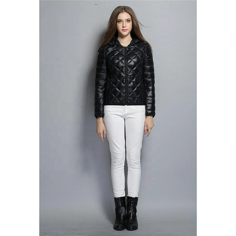 Comfy Diamond Fashional Packable Windbreaker Short Women Down Filled Jacket
