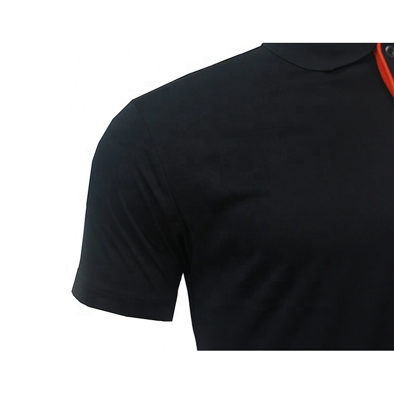 Oem Odm Ruiniu Factory Stain Resistant Slim Fit Polo Shirt Black Golf Polyester Polo T Shirt For Men