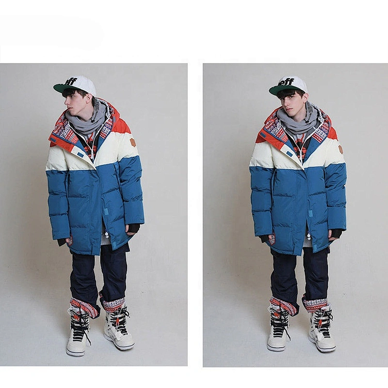 OEM ODM Custom Puffer Jacket Hooded Blue Men Cotton Jacket