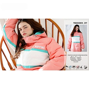 OEM ODM Pink Mixed White Girls Winter Sportswear Fashion Waterproof Coat Women Ski Custom Jacket Logo