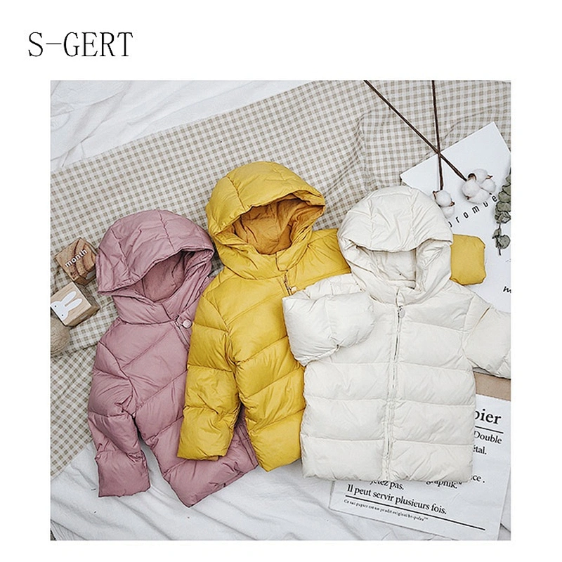 Cute Duck Down Filled Hoodie Winter Children Girls Clothes Baby Girl Jacket