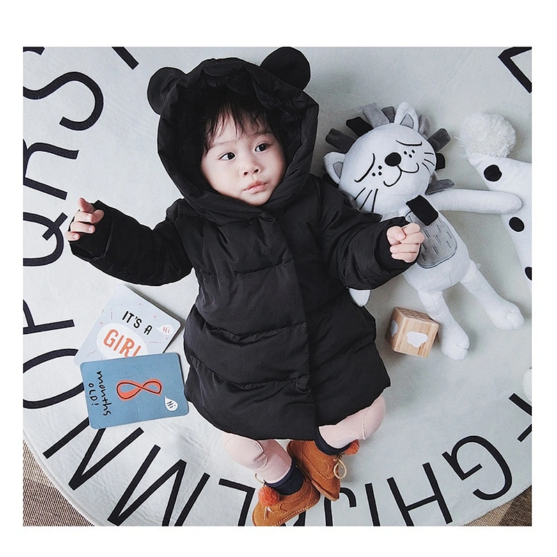 Rabbit Feather Lining Hoodie Light Girls Winter Children Clothes Baby Girl Jacket